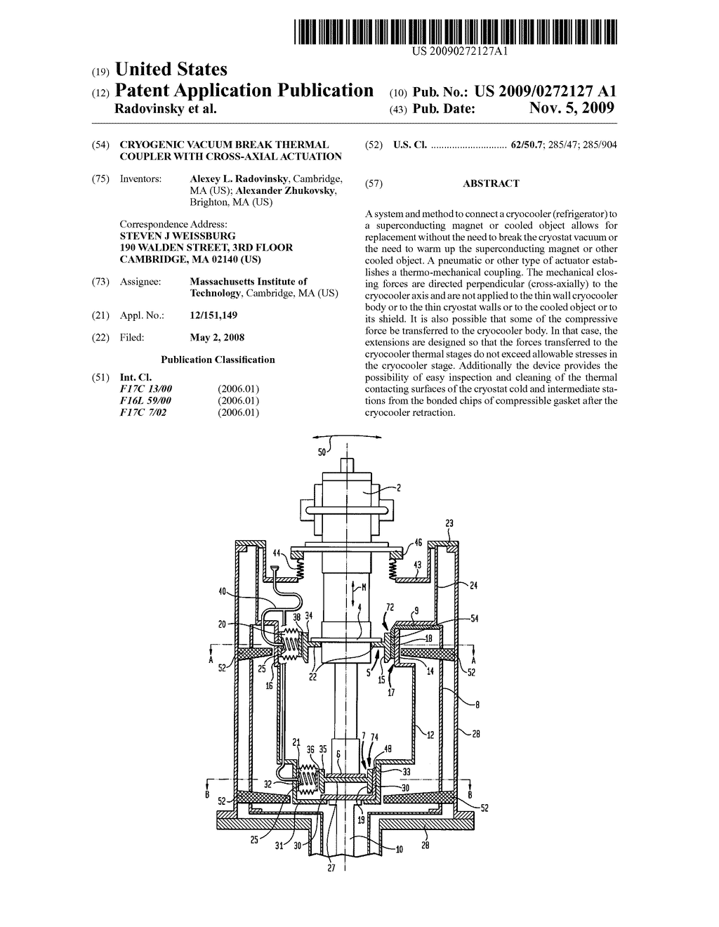 Cryogenic vacuum break thermal coupler with cross-axial actuation - diagram, schematic, and image 01