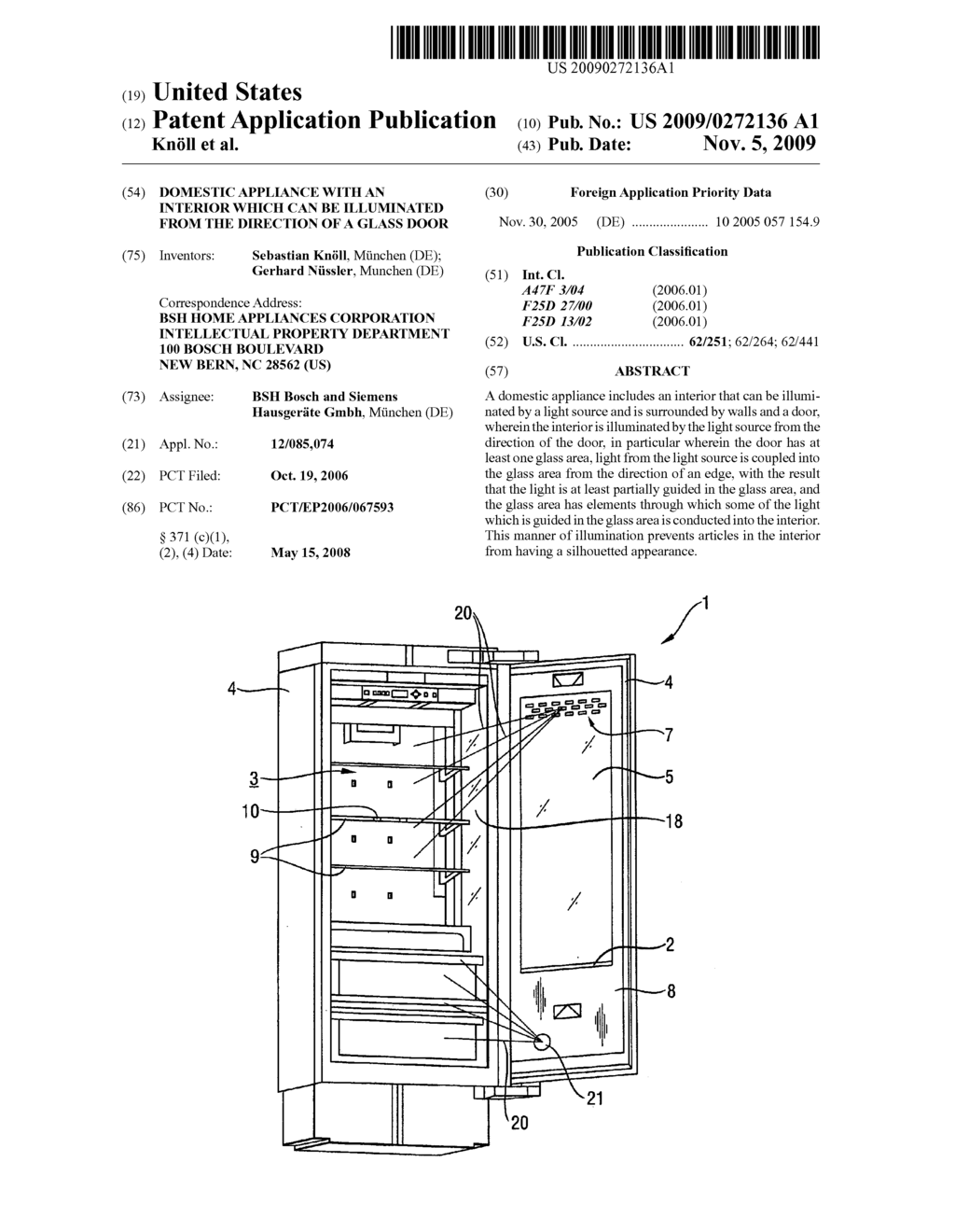 Domestic Appliance With an Interior Which Can Be Illuminated From the Direction of a Glass Door - diagram, schematic, and image 01