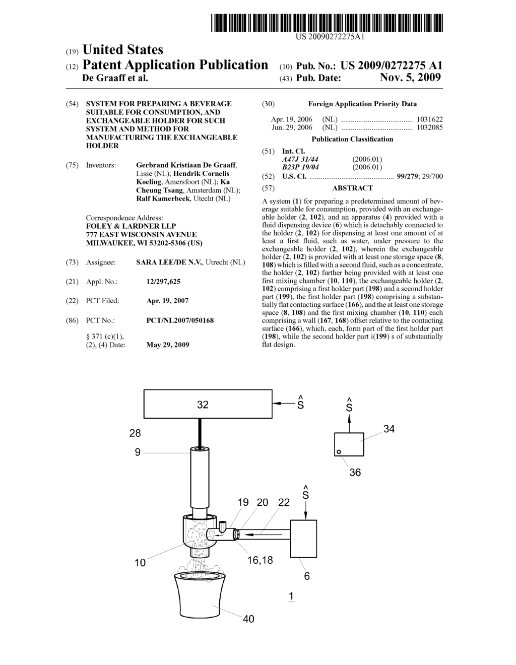 System For Preparing A Beverage Suitable For Consumption, And Exchangeable Holder For Such System And Method For Manufacturing The Exchangeable Holder - diagram, schematic, and image 01