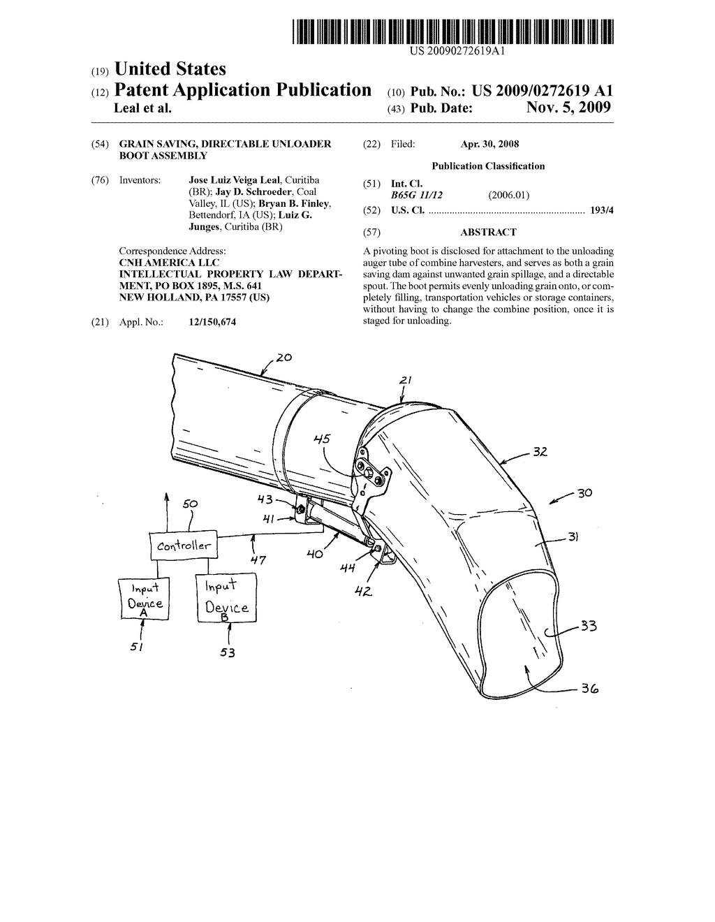 Grain saving, directable unloader boot assembly - diagram, schematic, and image 01