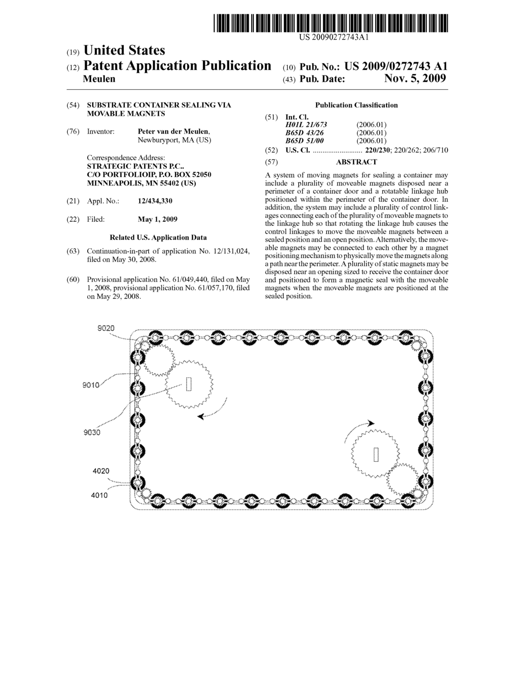 SUBSTRATE CONTAINER SEALING VIA MOVABLE MAGNETS - diagram, schematic, and image 01