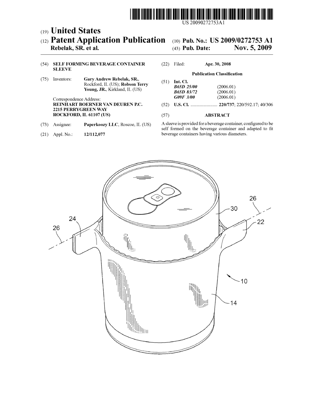 Self Forming Beverage Container Sleeve - diagram, schematic, and image 01