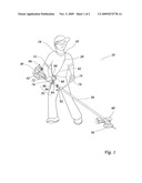 Auxiliary loop and span harness for a string trimmer or the like diagram and image