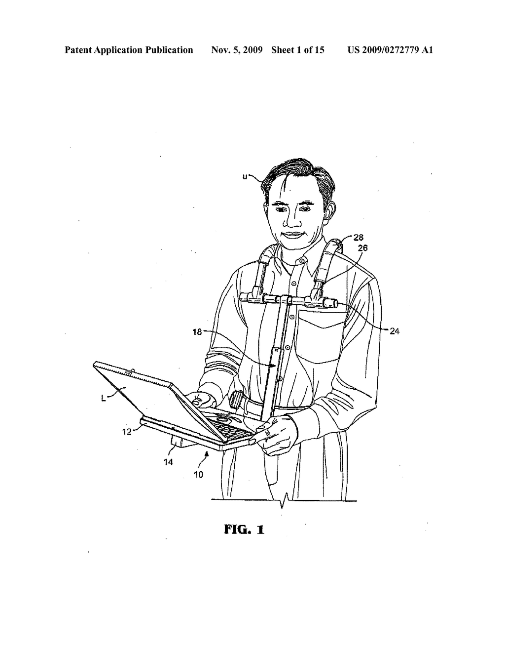 Foldable portable universal laptop computer holder and harness - diagram, schematic, and image 02