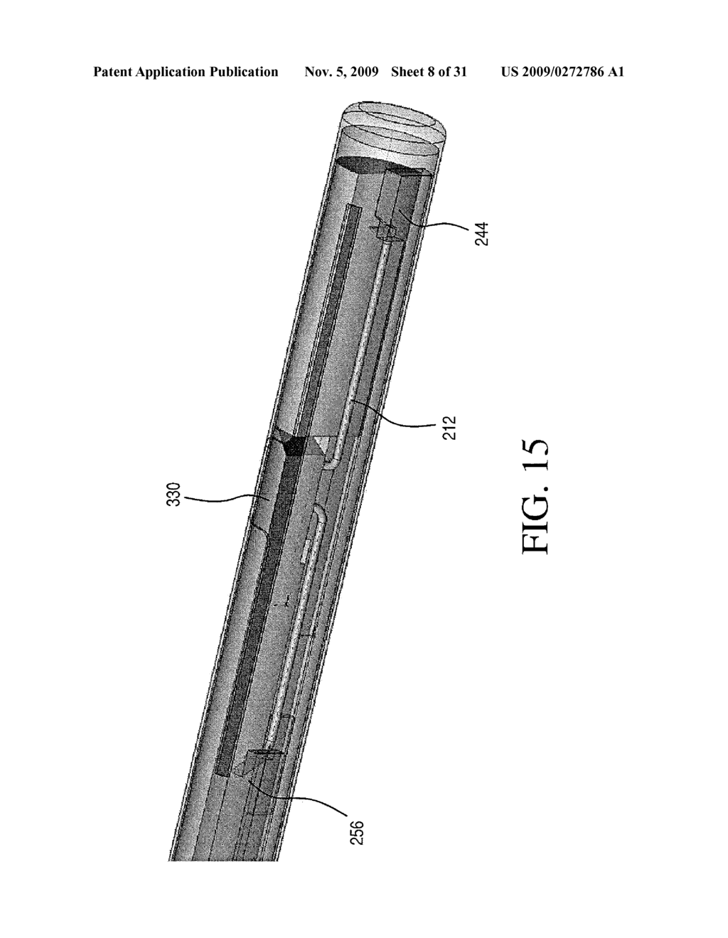 SURGICAL STAPLING INSTRUMENT FOR APPLYING A LARGE STAPLE THROUGH A SMALL DELIVERY PORT AND A METHOD OF USING THE SURGICAL STAPLER TO SECURE A TISSUE FOLD - diagram, schematic, and image 09