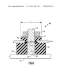 MOUNTING ASSEMBLY TO SECURE A GROMMET TO A COMPRESSOR FOOT INCLUDING DIMPLED SLOT diagram and image