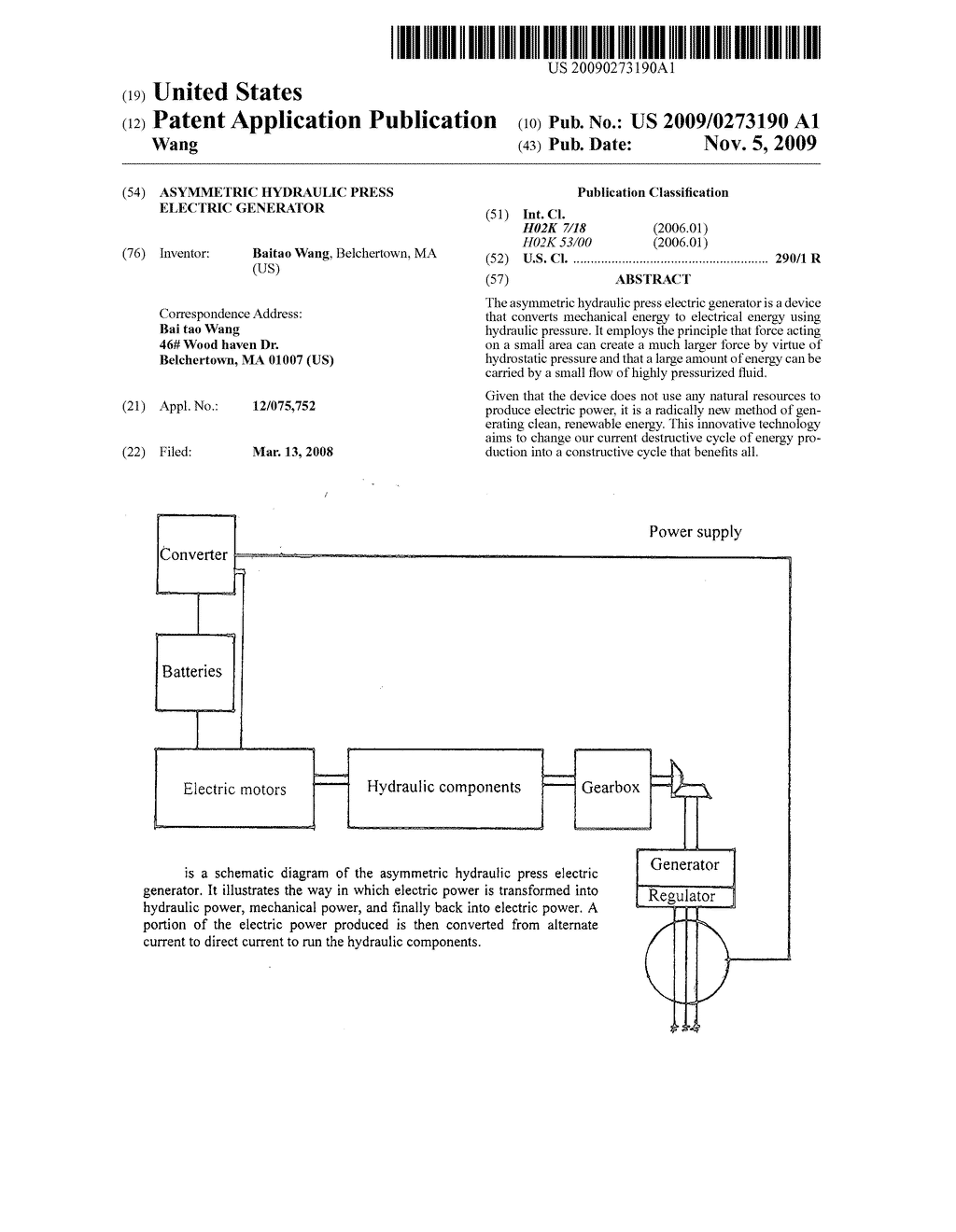 Asymmetric hydraulic press electric generator - diagram, schematic, and image 01