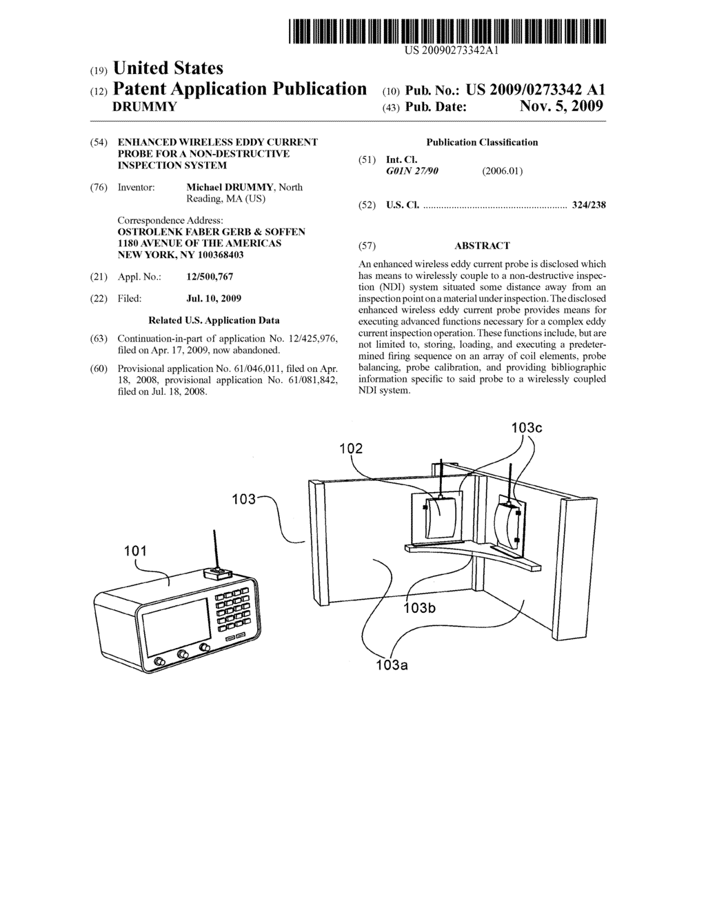 ENHANCED WIRELESS EDDY CURRENT PROBE FOR A NON-DESTRUCTIVE INSPECTION SYSTEM - diagram, schematic, and image 01