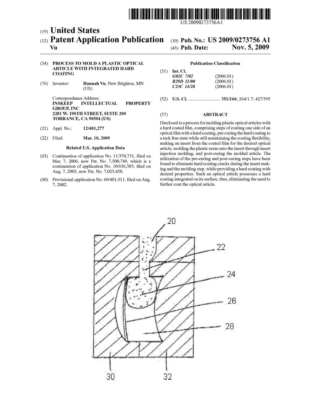 Process To Mold A Plastic Optical Article With Integrated Hard Coating - diagram, schematic, and image 01