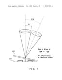 Mirror device comprising micromirrors possessing a specific natural oscillation frequency diagram and image