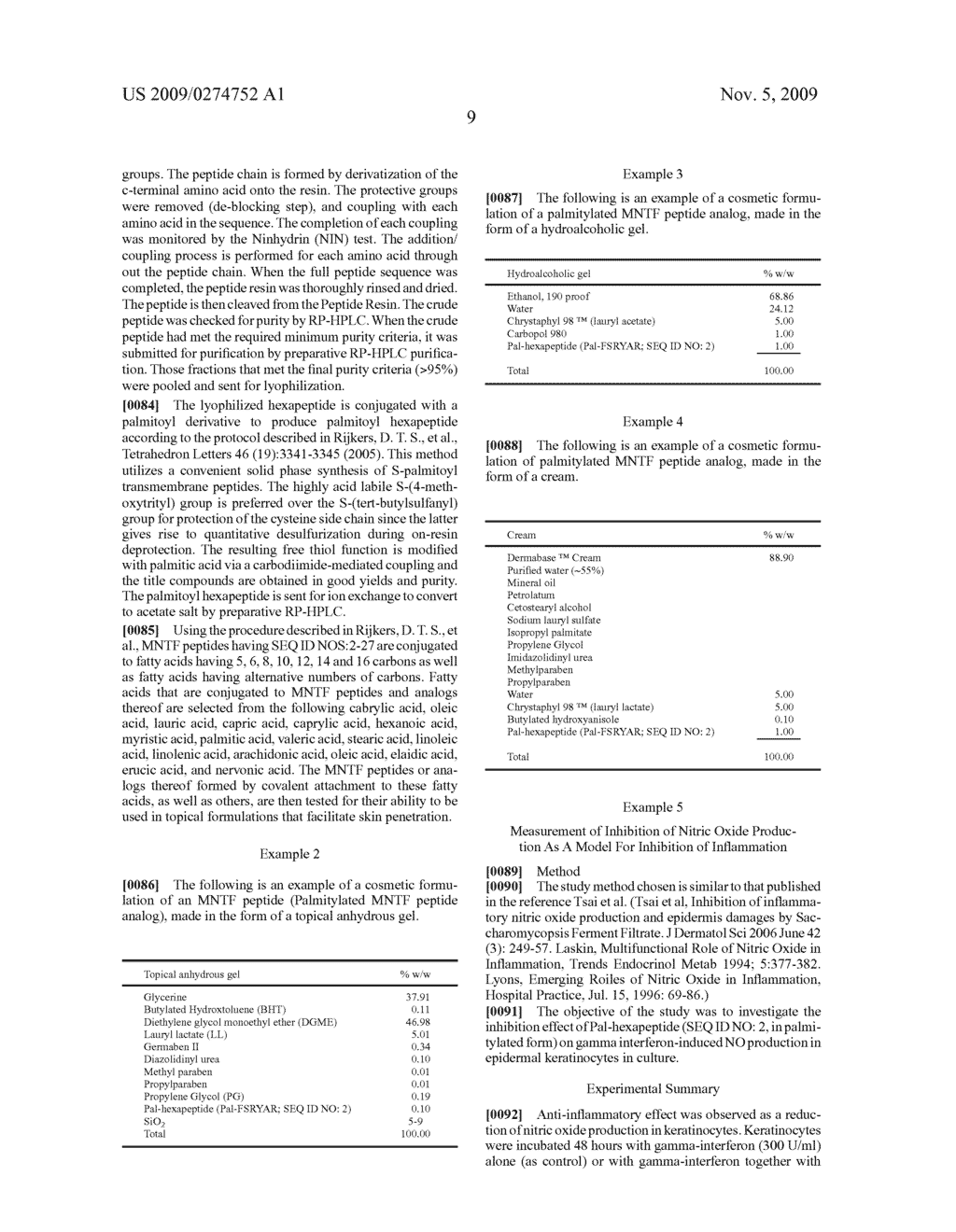 COSMETIC AND DERMATOLOGICAL FORMULATIONS OF MNTF PEPTIDES - diagram, schematic, and image 19