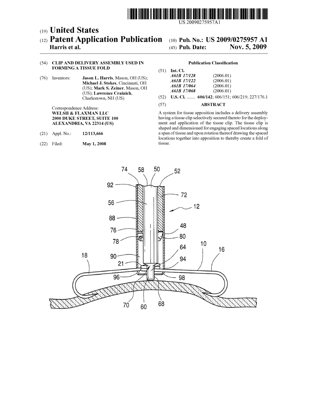 CLIP AND DELIVERY ASSEMBLY USED IN FORMING A TISSUE FOLD - diagram, schematic, and image 01