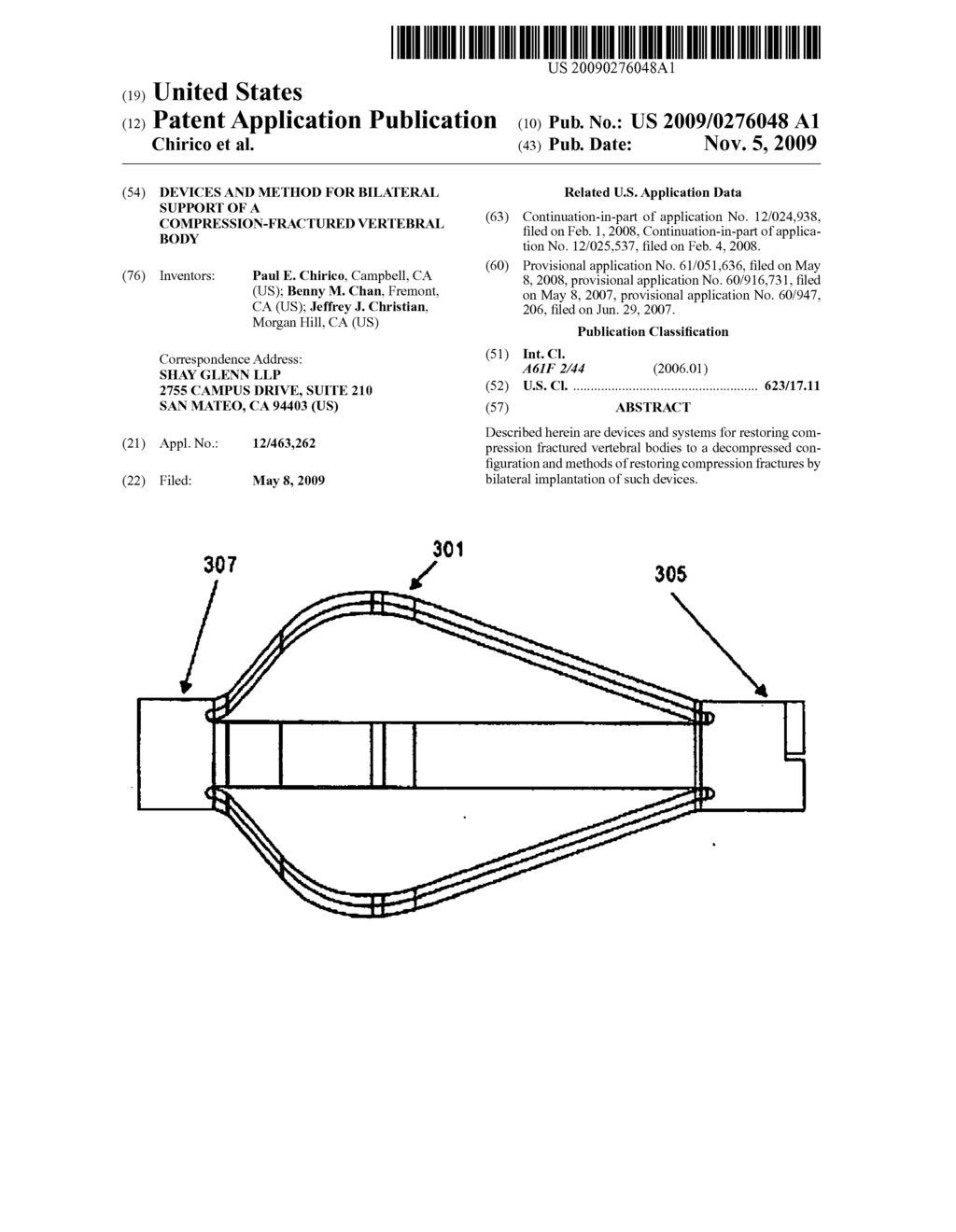 DEVICES AND METHOD FOR BILATERAL SUPPORT OF A COMPRESSION-FRACTURED VERTEBRAL BODY - diagram, schematic, and image 01