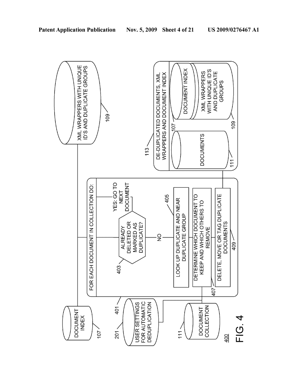 SYSTEM AND METHOD FOR NEAR AND EXACT DE-DUPLICATION OF DOCUMENTS - diagram, schematic, and image 05