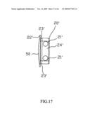 Fastener that is combined with and detached from a name plate and a hanging strap easily and quickly diagram and image