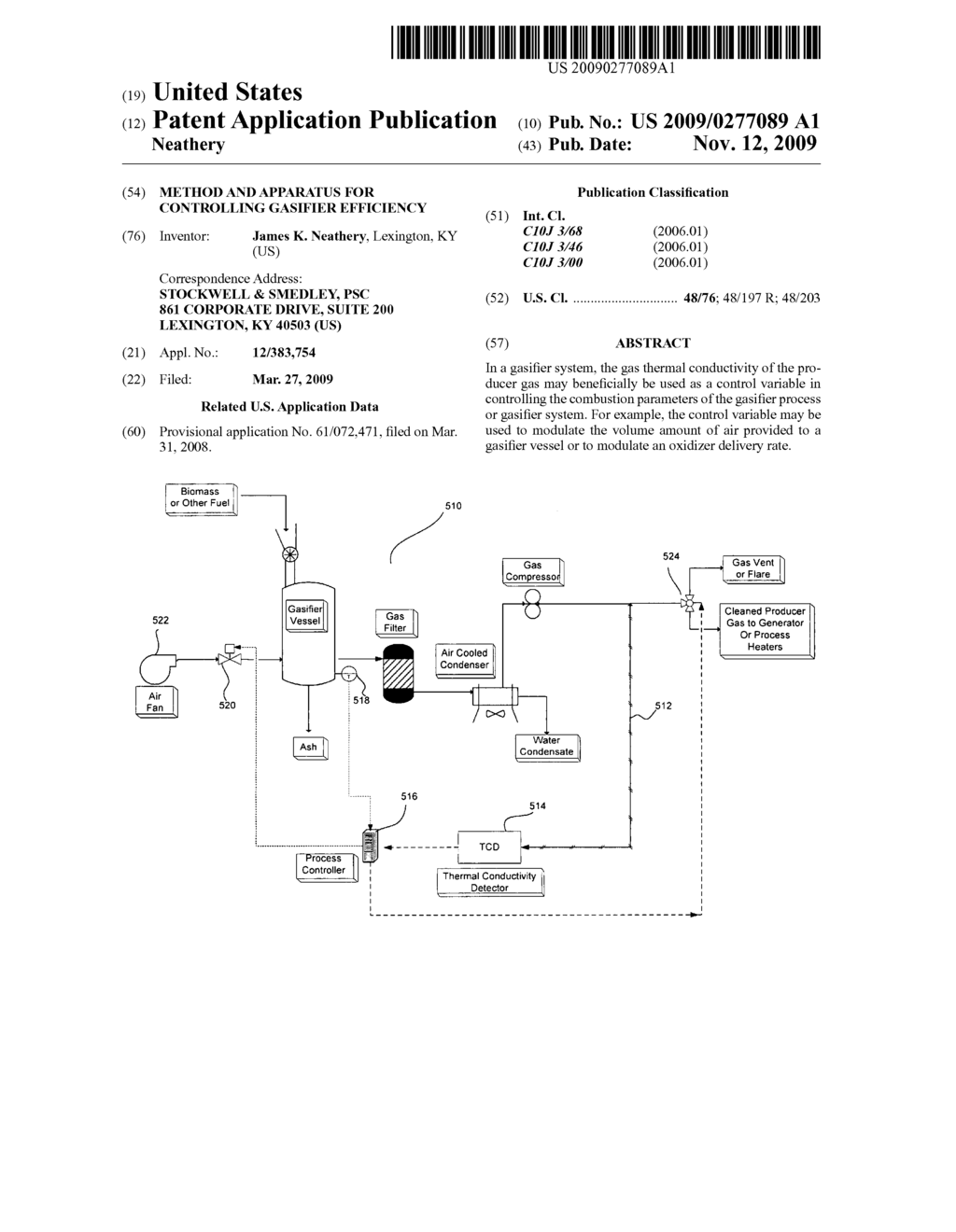 Method and apparatus for controlling gasifier efficiency - diagram, schematic, and image 01