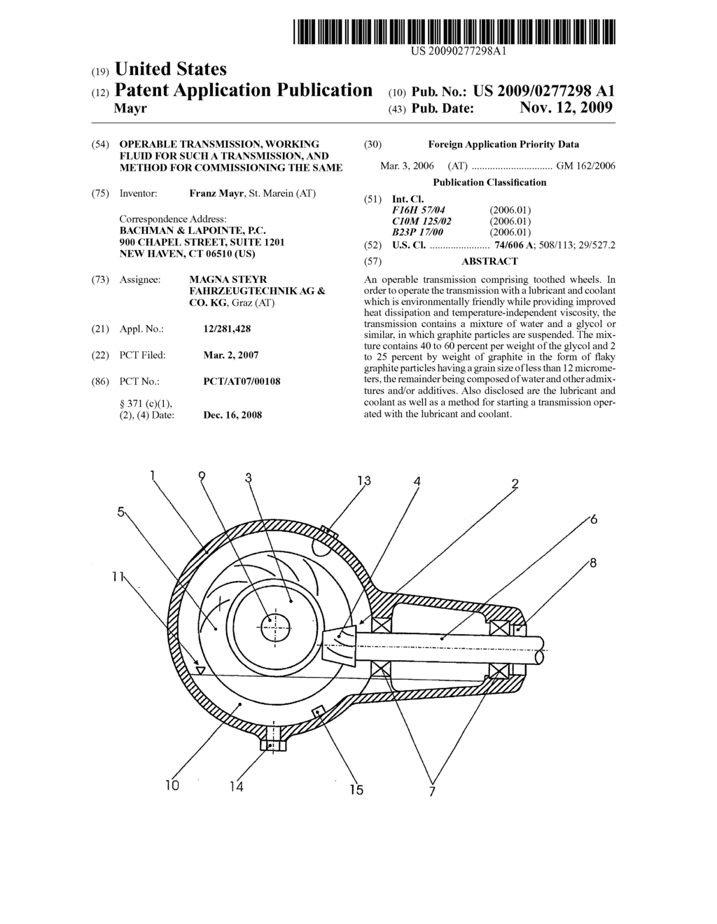 OPERABLE TRANSMISSION, WORKING FLUID FOR SUCH A TRANSMISSION, AND METHOD FOR COMMISSIONING THE SAME - diagram, schematic, and image 01