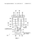 Crankshaft-free drive shaft and piston assembly of a split-cycle four-stroke engine diagram and image