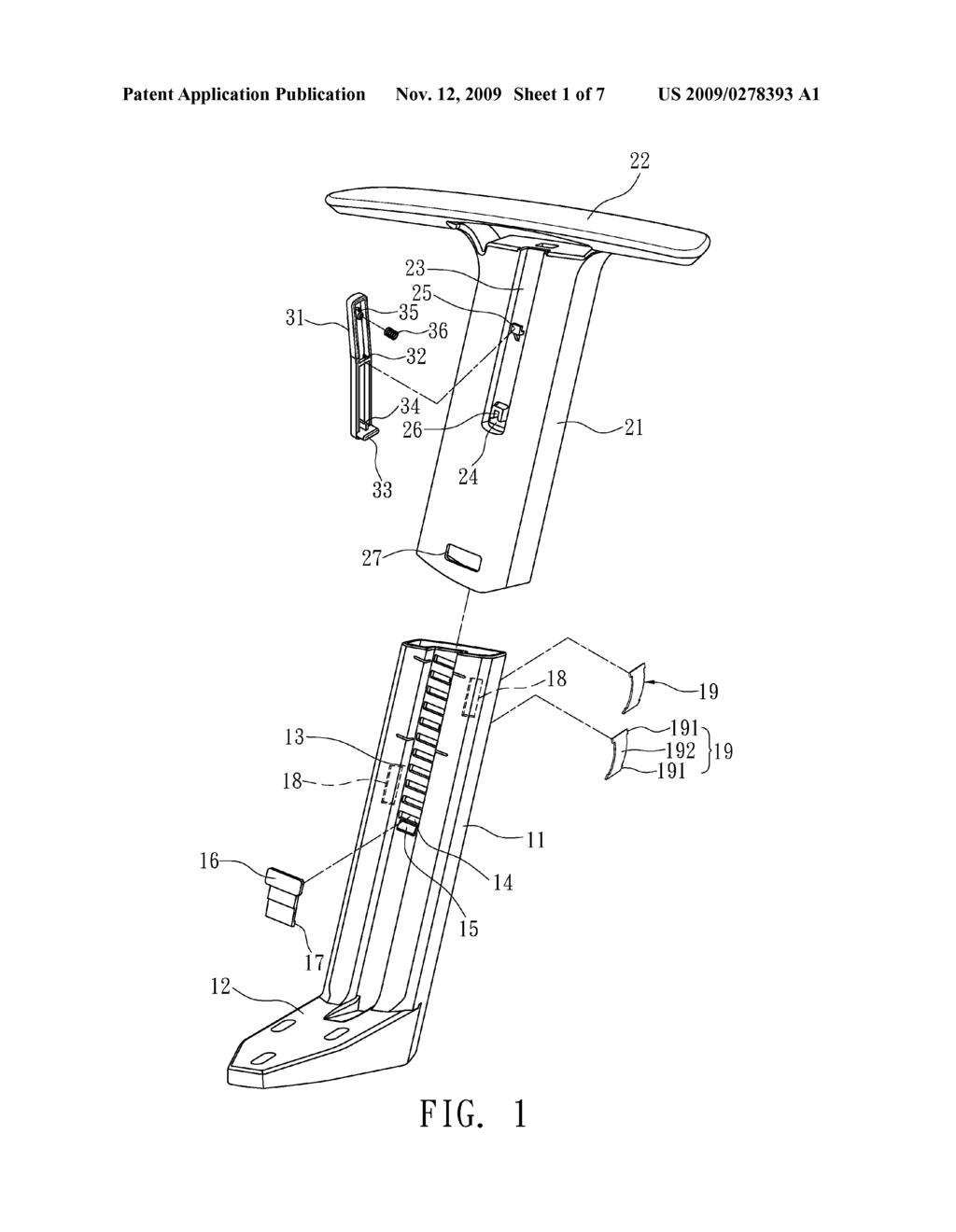 Adjusting Mechanism For Arm Rest - diagram, schematic, and image 02