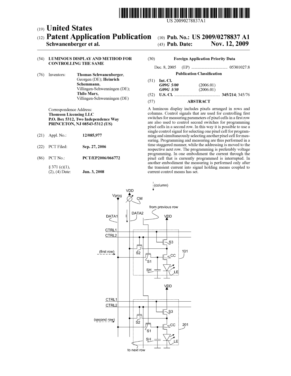 Luminous Display and Method for Controlling the Same - diagram, schematic, and image 01