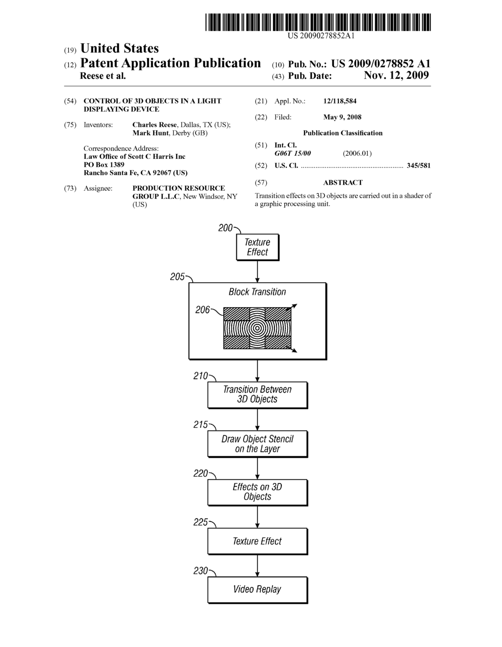 Control of 3D objects in a light displaying device - diagram, schematic, and image 01