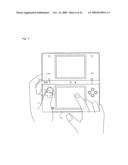 Hand-held imaging apparatus and storage medium storing program diagram and image