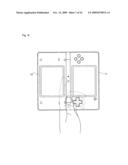 Hand-held imaging apparatus and storage medium storing program diagram and image