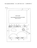 Hand-held imaging apparatus and storage medium storing program diagram and image