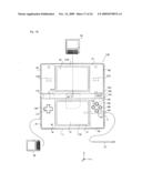 Hand-held imaging apparatus and storage medium storing program diagram and image