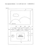 Hand-held imaging apparatus and storage medium storing program diagram and image