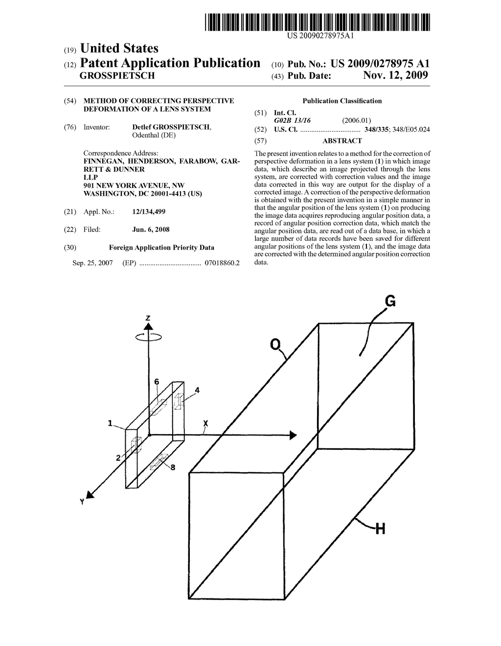 Method of correcting perspective deformation of a lens system - diagram, schematic, and image 01