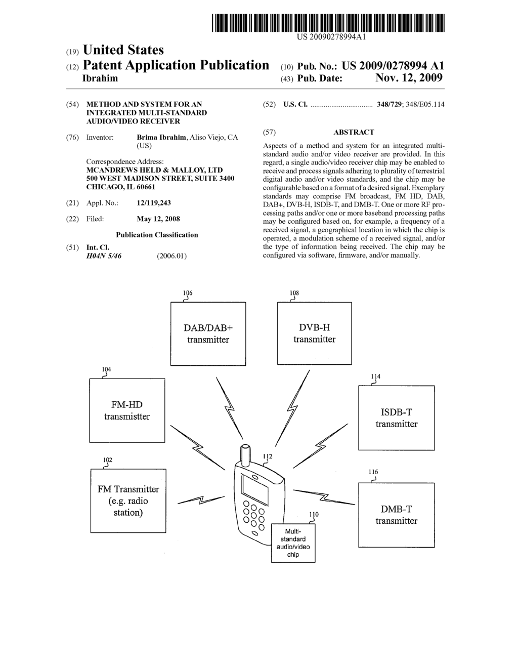 METHOD AND SYSTEM FOR AN INTEGRATED MULTI-STANDARD AUDIO/VIDEO RECEIVER - diagram, schematic, and image 01