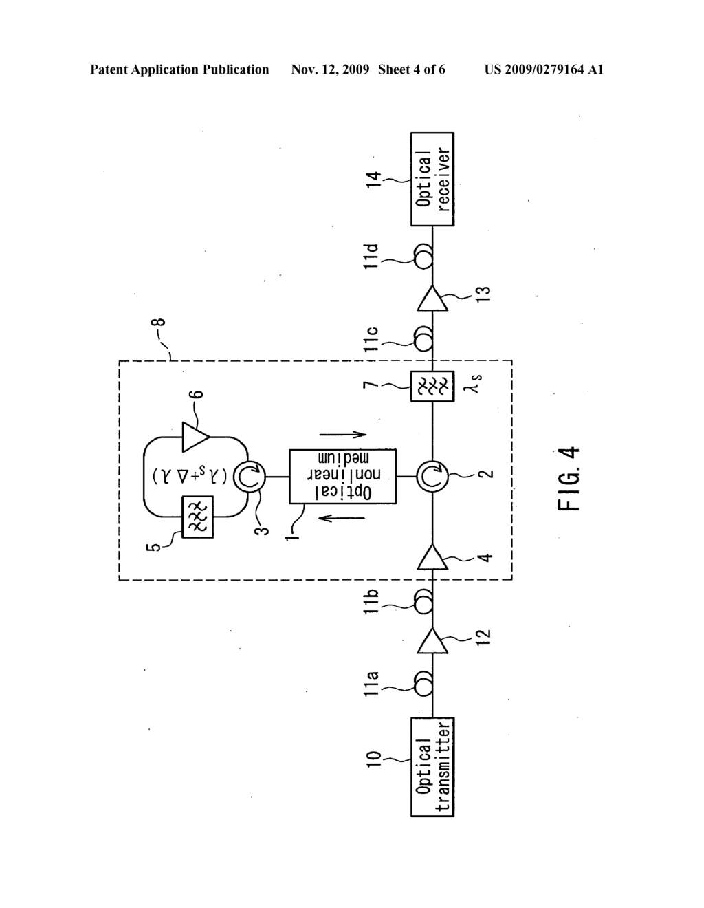 Bi-directional propagation optical signal regenerator and optical signal regenerating method utilizing optical nonlinear effect - diagram, schematic, and image 05