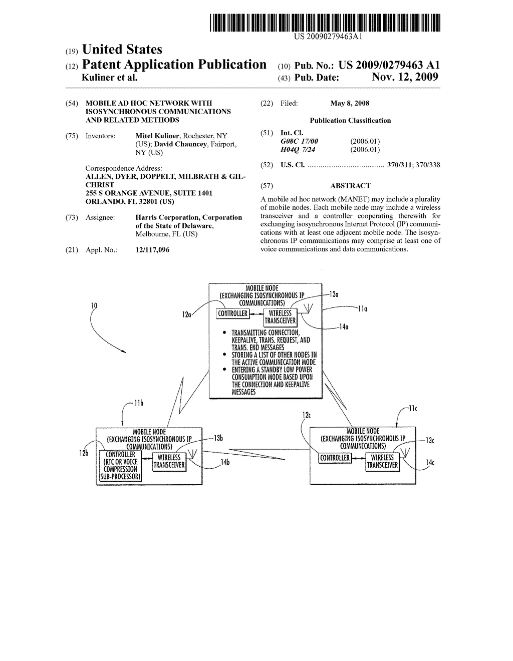 MOBILE AD HOC NETWORK WITH ISOSYNCHRONOUS COMMUNICATIONS AND RELATED METHODS - diagram, schematic, and image 01