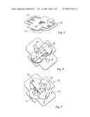 Device for fastening an object on a flat carrier,particularly for furniture diagram and image