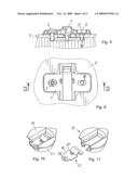 Device for fastening an object on a flat carrier,particularly for furniture diagram and image