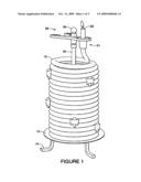 Candle holder with self-extinguishing flame device diagram and image