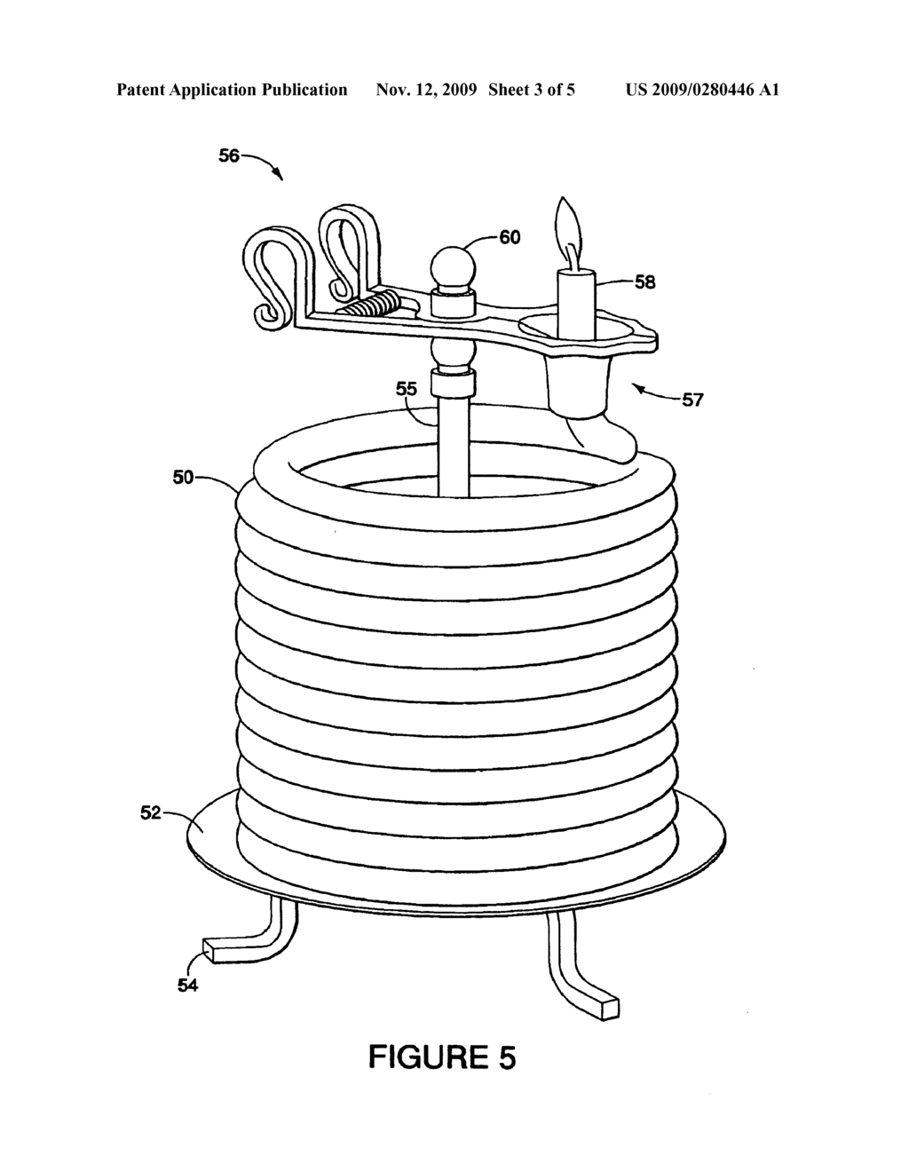 Candle holder with self-extinguishing flame device - diagram, schematic, and image 04