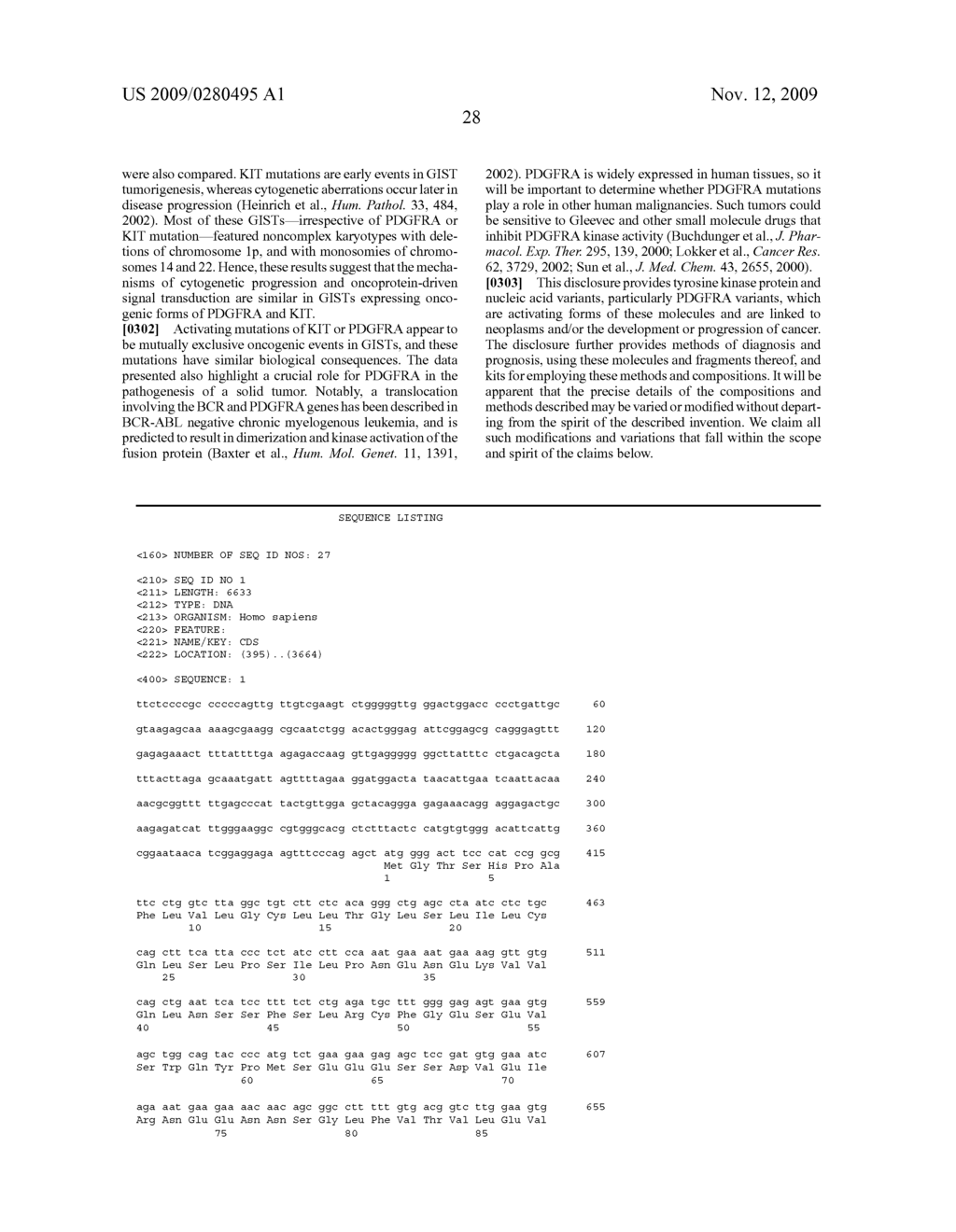 ACTIVATING MUTATIONS OF PLATELET DERIVED GROWTH FACTOR RECEPTOR ALPHA (PDGFRA) AS DIAGNOSTIC MARKERS AND THERAPEUTIC TARGETS - diagram, schematic, and image 36