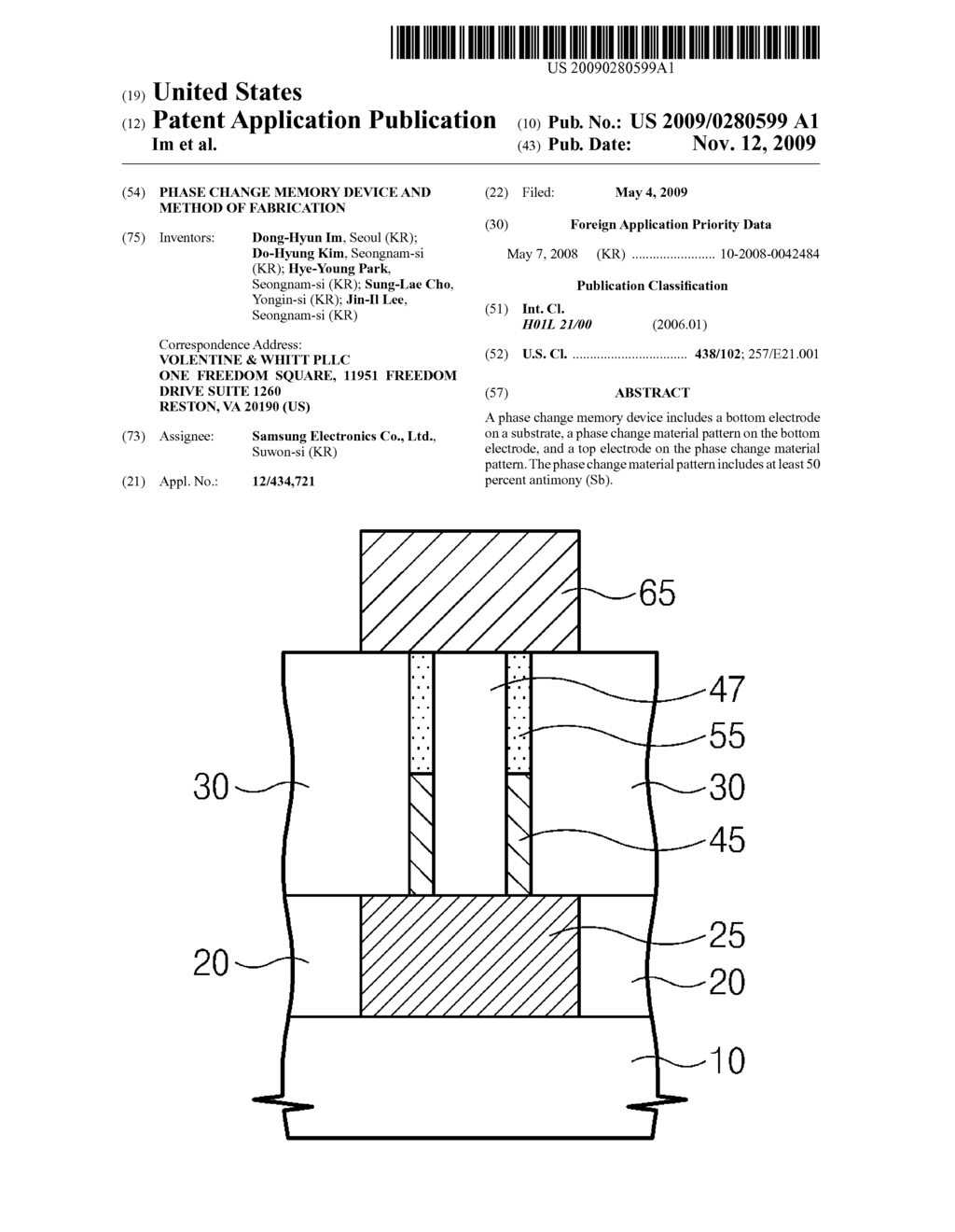 PHASE CHANGE MEMORY DEVICE AND METHOD OF FABRICATION - diagram, schematic, and image 01