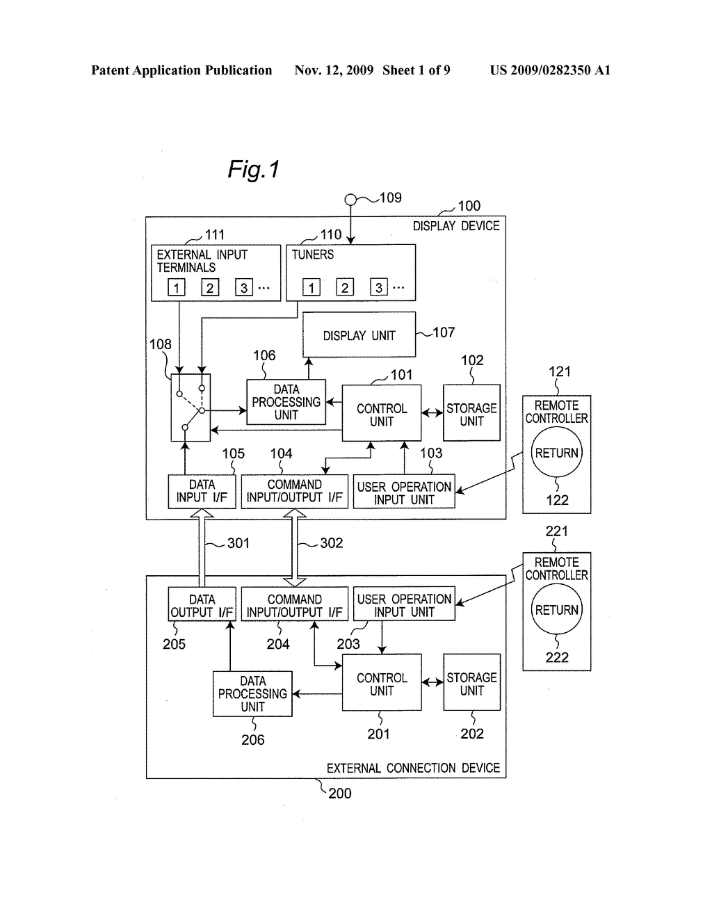 DISPLAY DEVICE, EXTERNAL CONNECTION DEVICE, AND SCREEN CONTROL METHOD - diagram, schematic, and image 02