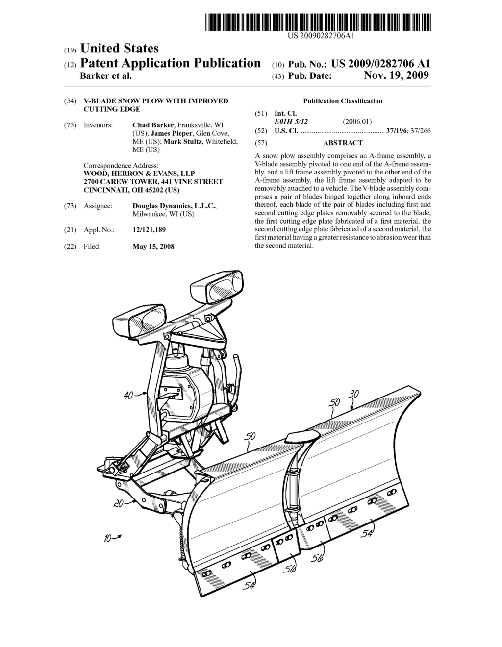 V-Blade Snow Plow With Improved Cutting Edge - diagram, schematic, and image 01