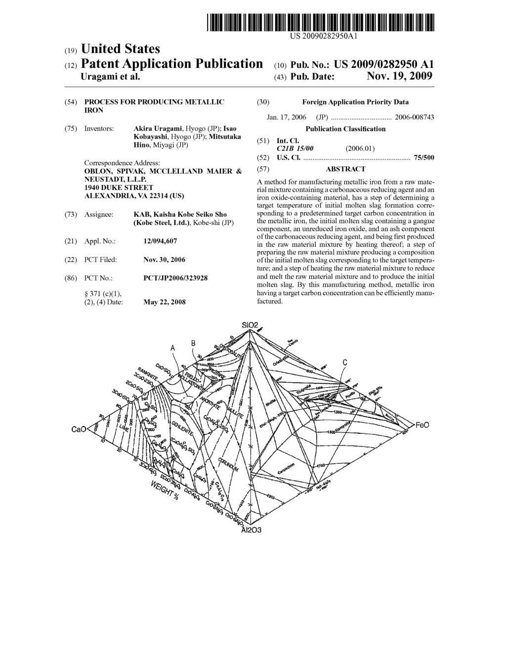 PROCESS FOR PRODUCING METALLIC IRON - diagram, schematic, and image 01