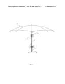 Umbrella structure capable of producing cool wind diagram and image