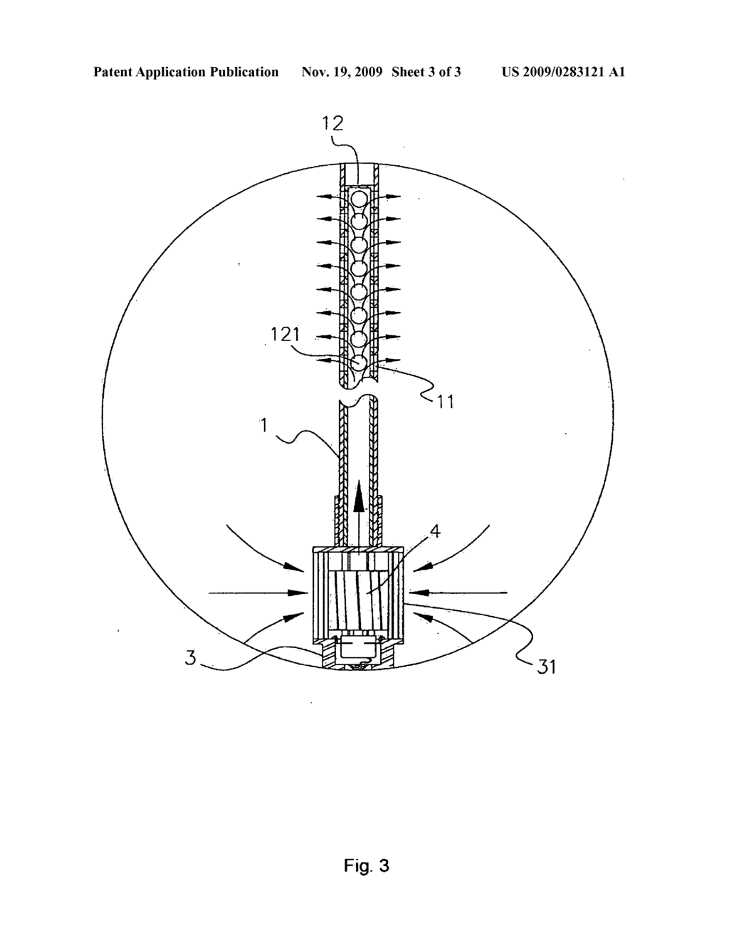 Umbrella structure capable of producing cool wind - diagram, schematic, and image 04