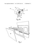 Clutch operated electric aircraft window with manual override diagram and image