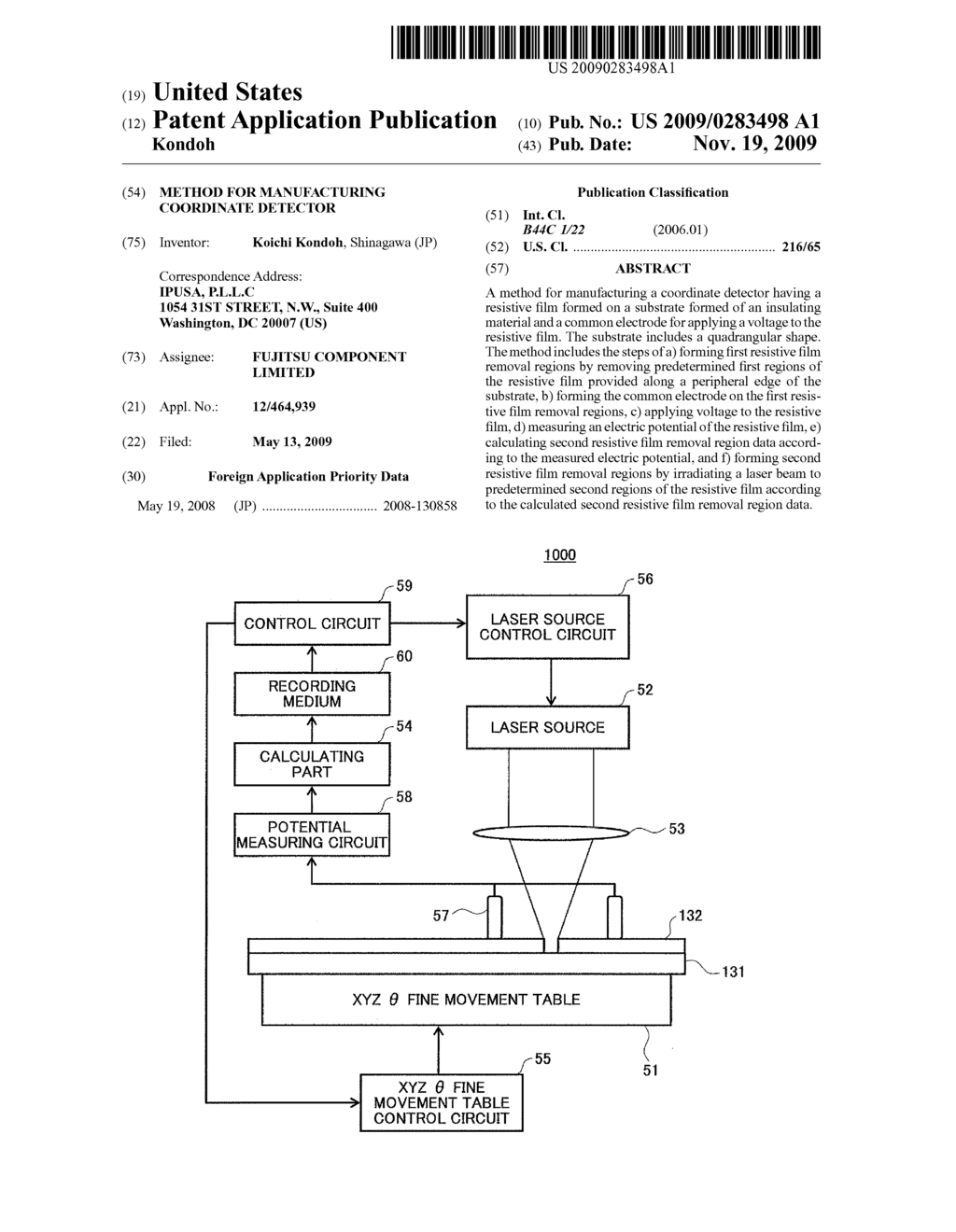 METHOD FOR MANUFACTURING COORDINATE DETECTOR - diagram, schematic, and image 01