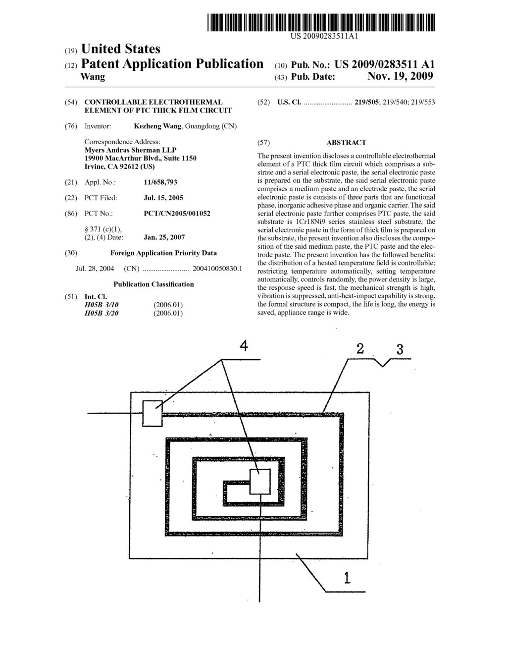 Controllable electrothermal element of PTC thick film circuit - diagram, schematic, and image 01