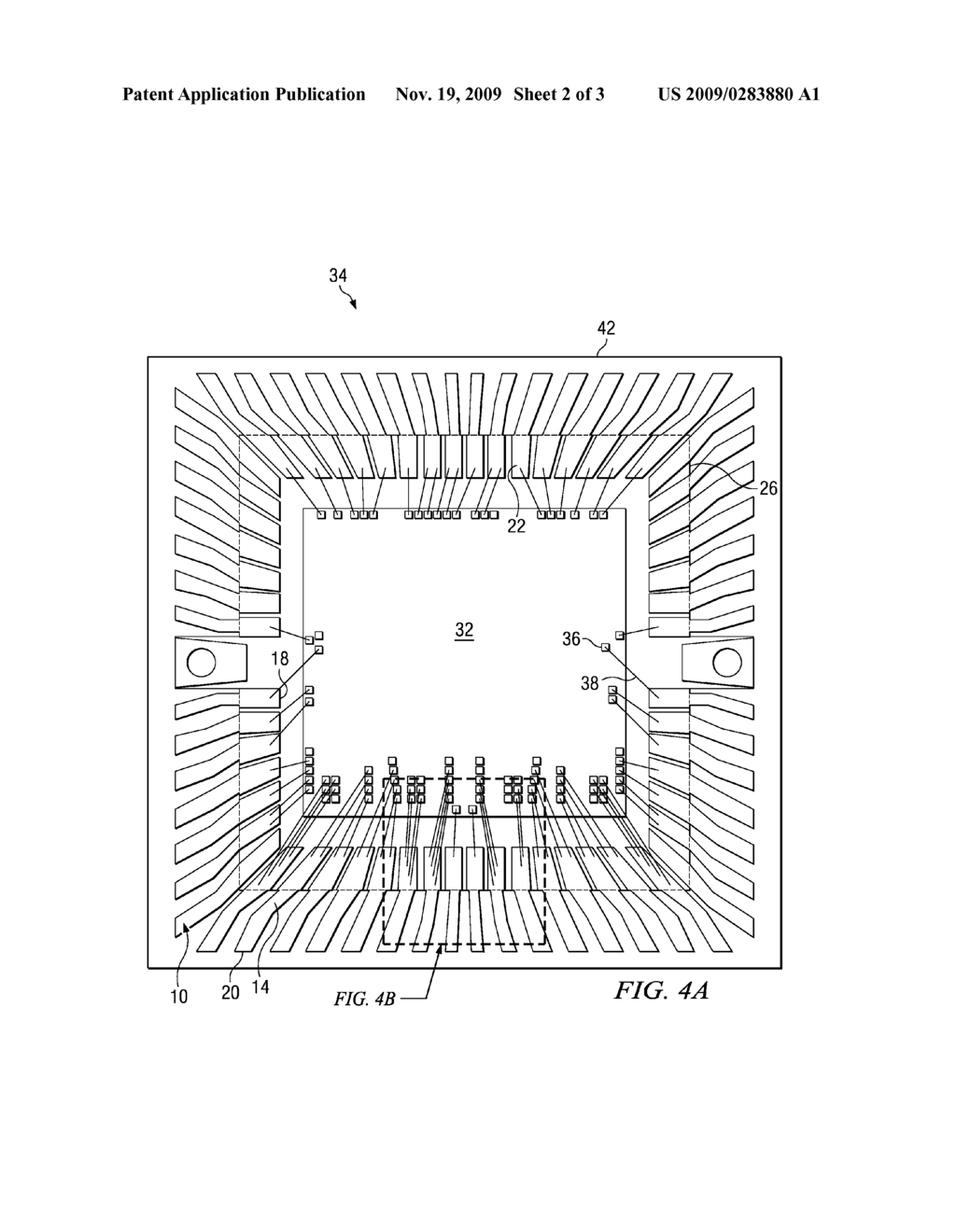 Semiconductor Chip Package Assembly with Deflection- Resistant Leadfingers - diagram, schematic, and image 03