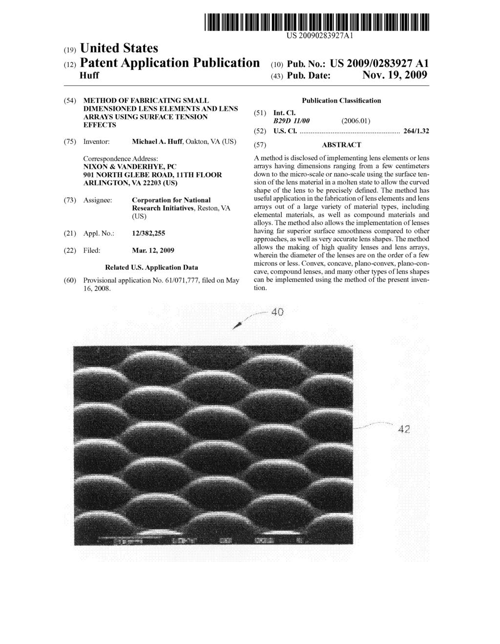 Method of fabricating small dimensioned lens elements and lens arrays using surface tension effects - diagram, schematic, and image 01